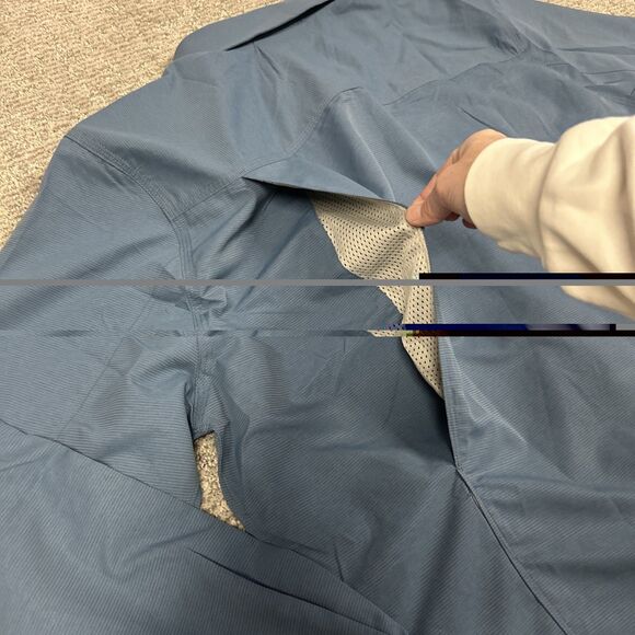 Dri Duck Shirt Mens XL Blue Vented Long Roll Tab Sleeve Pocket Fishing Outdoor - Picture 7 of 9